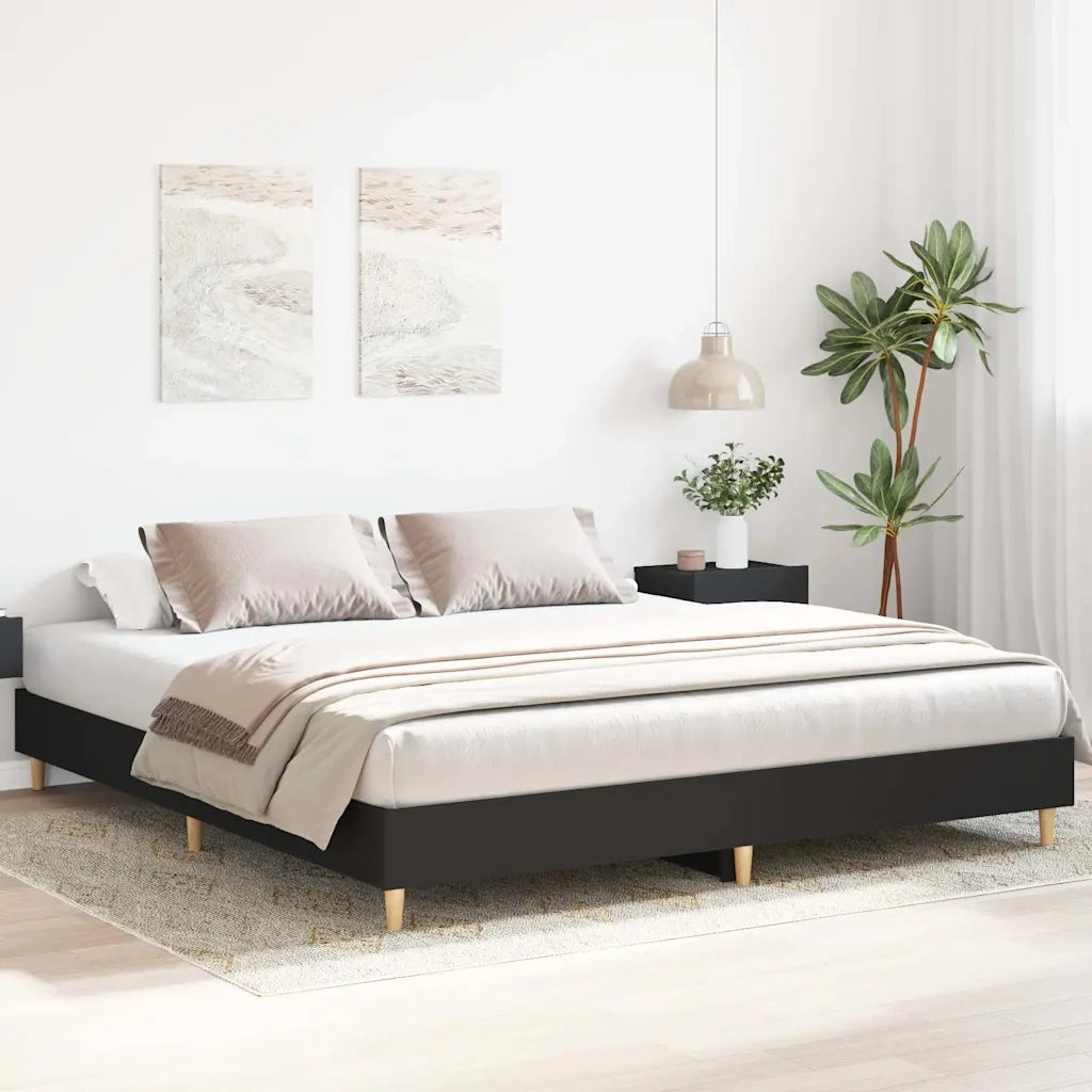 Giroletto senza Materasso Nero 200x200 cm in Legno Multistrato 3328700