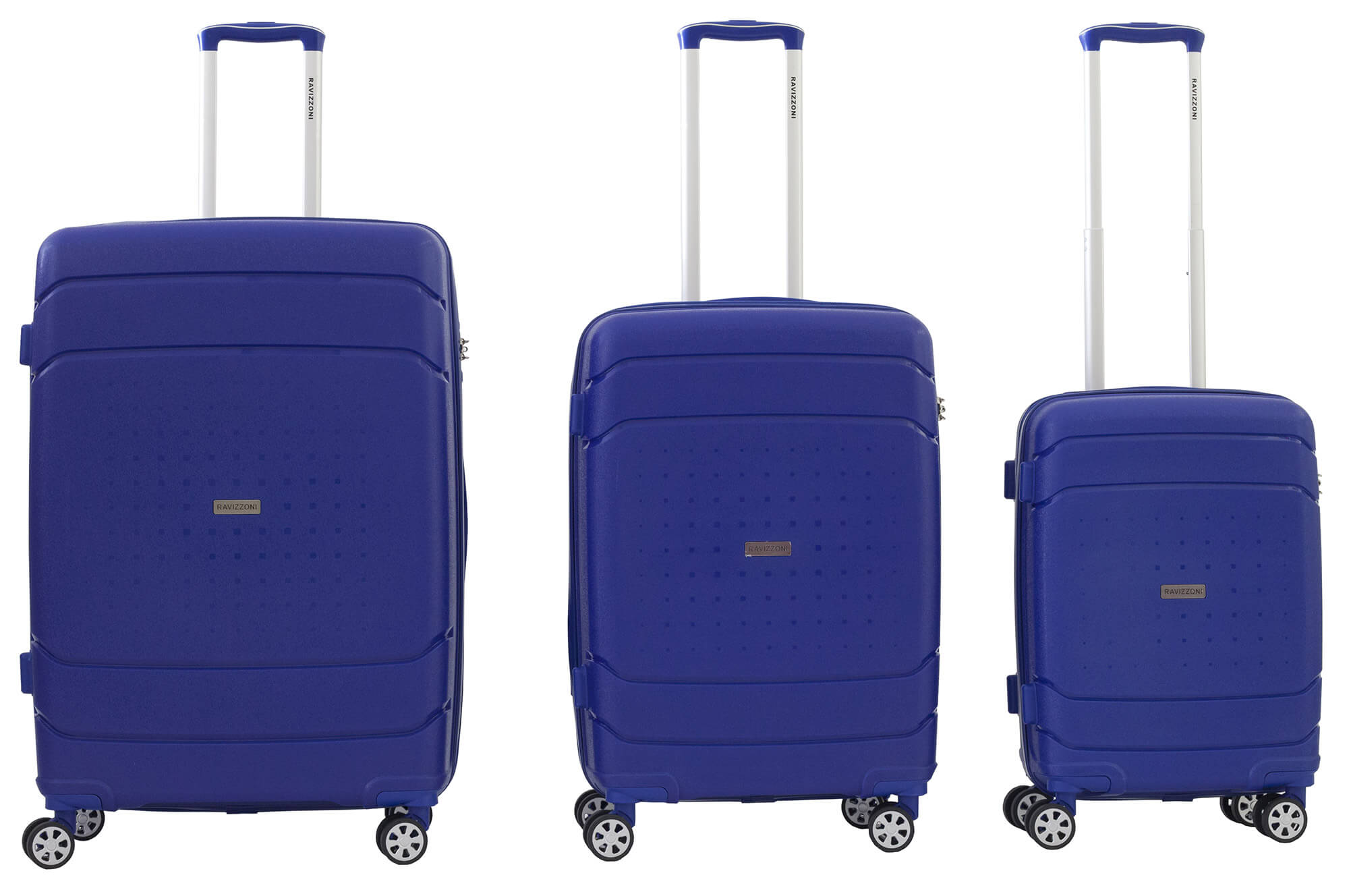 Set 3 Valigie Trolley Rigide in Polipropilene 4 Ruote TSA Ravizzoni Cuba Libre Blu