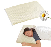 Guanciale In Memory Foam Microforato Profumato Aromaterapia Cuscino Letto Saponetta Prodotto Italiano Traspirante Sfoderabile Colorato Anallergico Camomilla