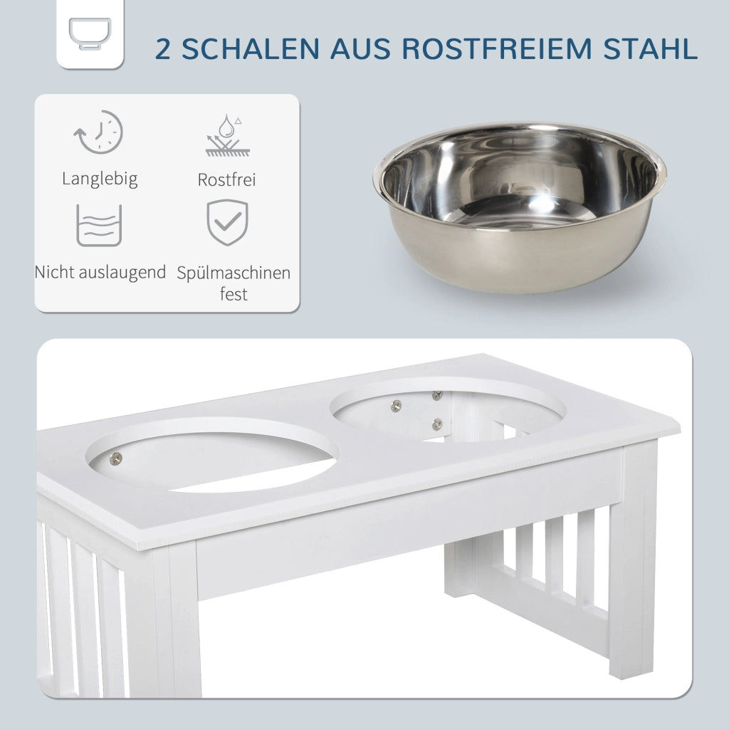 Stazione Cibo Cane ¨C zephmum ¨C 44x24x15cm Bianco