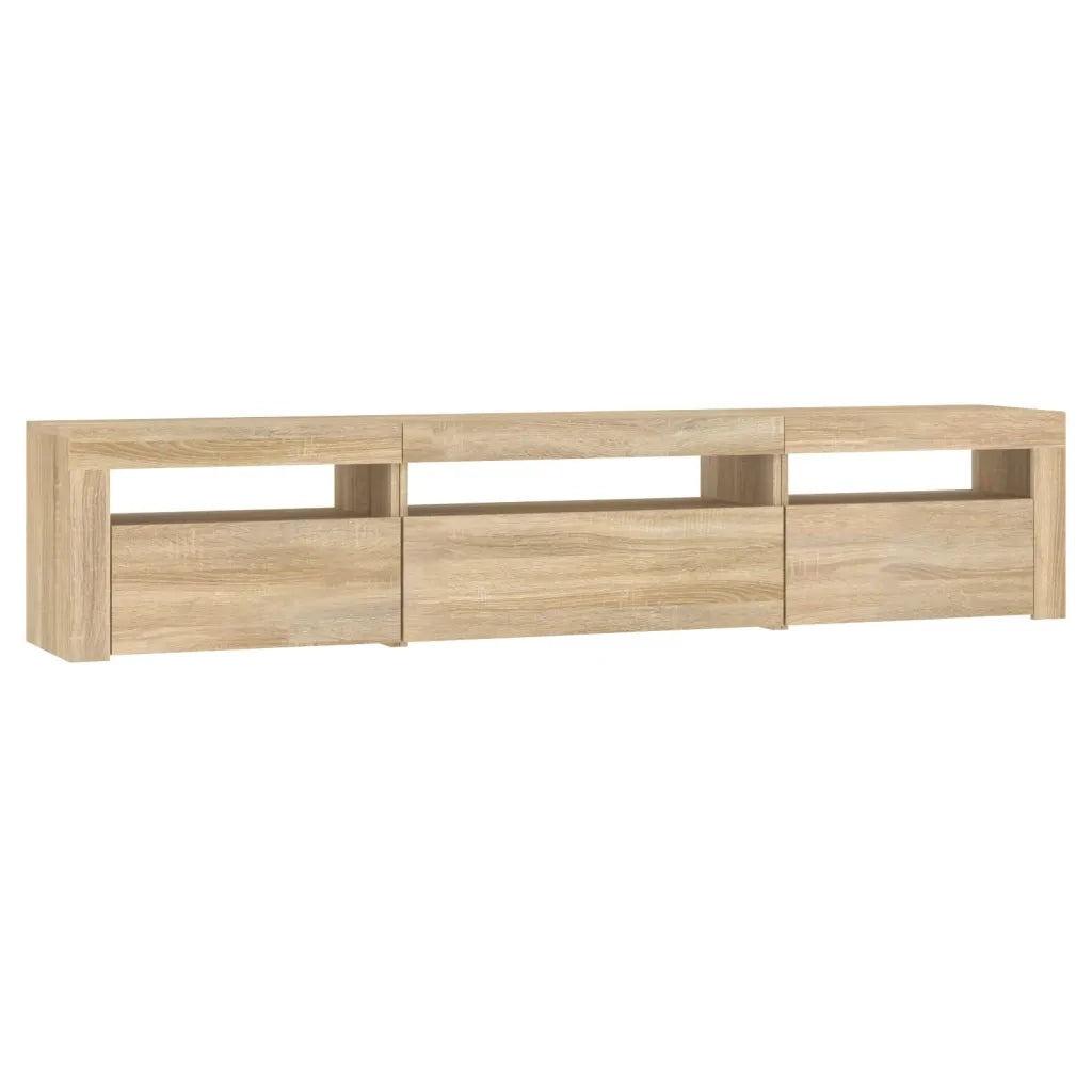 Mobile Porta TV con Luci LED Rovere Sonoma 195x35x40 cm cod mxl 11624