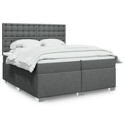 Giroletto a Molle con Materasso Grigio Scuro 200x200 cm Tessuto 3292910