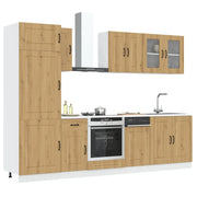 Set Mobili da Cucina 8 pz Kalmar Rovere Artigianale Truciolato 3314800