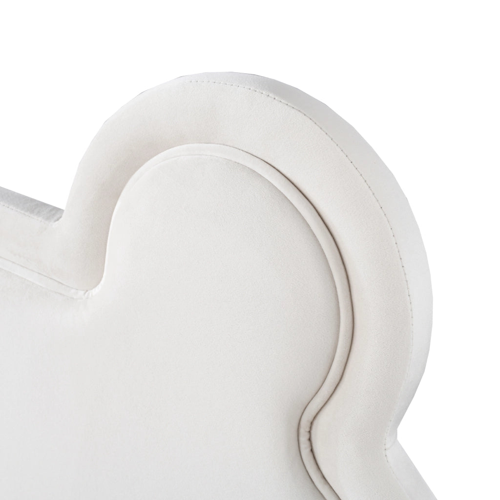 OKWISH Letto Bambini 140×200 cm, Letto Singolo con Testiera a Forma di Orso e Rivestimento in Velluto, senza Materasso, Bianco