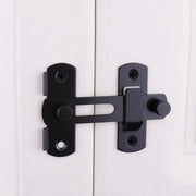 Chiusura a scorrimento Flip Lock (2 pezzi), piccole chiusure di sicurezza nere per armadietti del vino, porte degli armadi, bagni, armadi esterni e finestre.