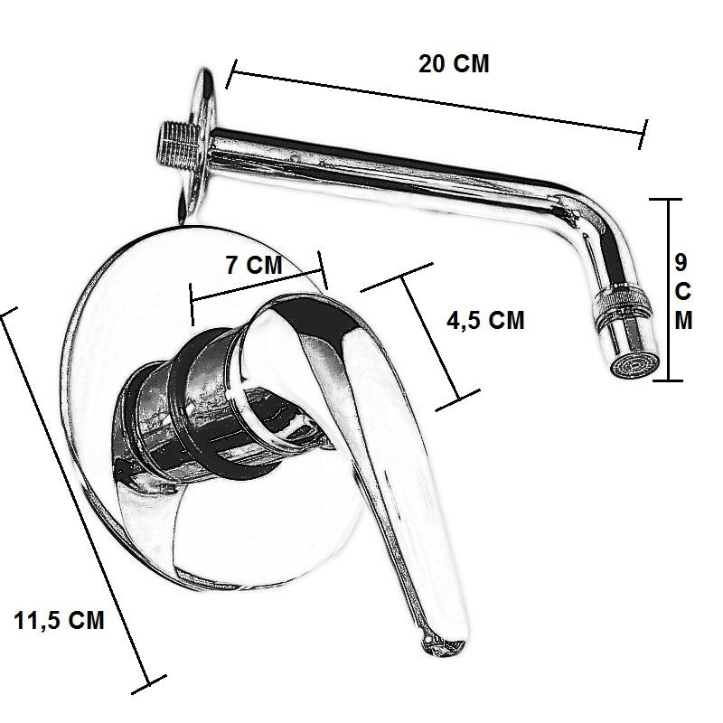 Rubinetto miscelatore per lavabo a parete con maniglia classica