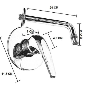 Rubinetto miscelatore per lavabo a parete con maniglia classica