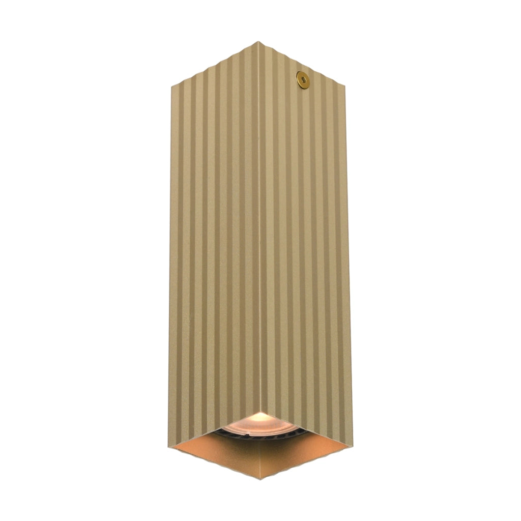 Spot soffitto quadrato oro rigato 17cm GU10 Italux