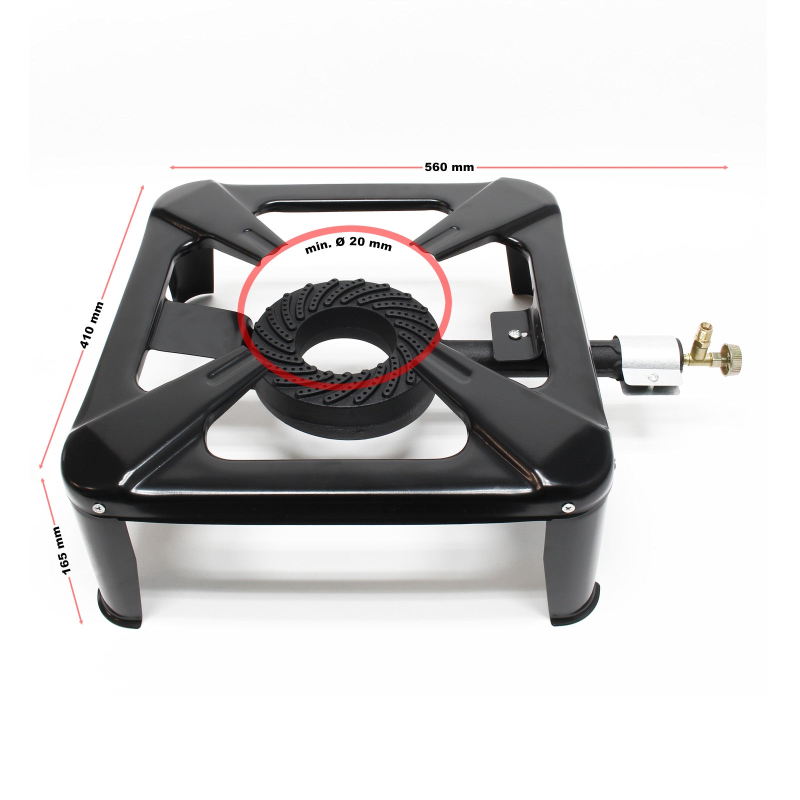 Set con fornello a gas, tubo e riduttore di pressione per uso in Italia 28 mbar Outdoor Campeggio