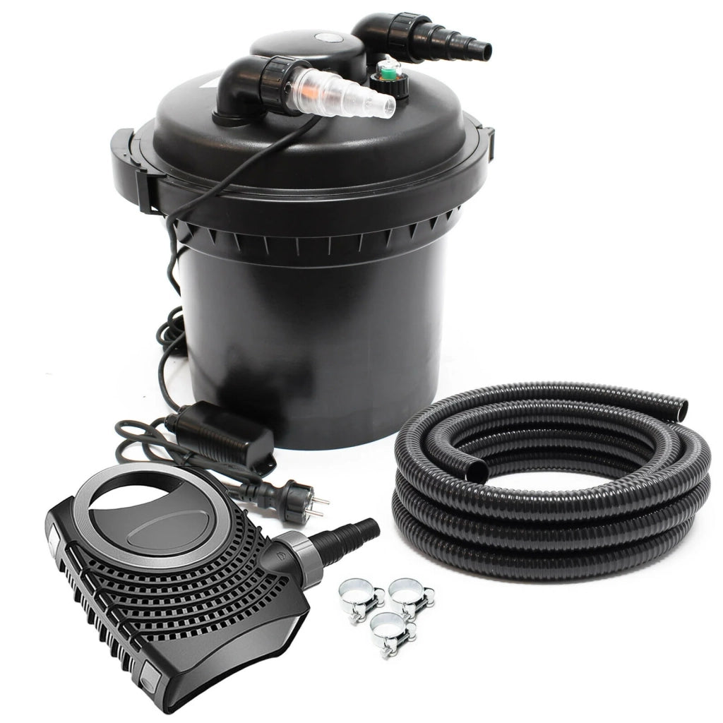 Kit per laghetto da 8000 litri pompa UVC da 11 watt (8000 l/h) tubo da 10 m kit di filtrazione 16_0001948