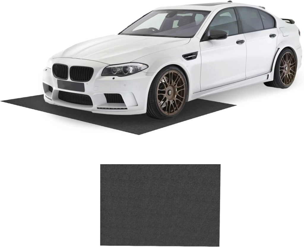 Tappeto per auto, tappetino antiscivolo e impermeabile, protezione contro fango, neve, olio e acqua, tessuto in PVC, per garage, casa, ufficio, nero (235 x 550 x 3,5 cm)