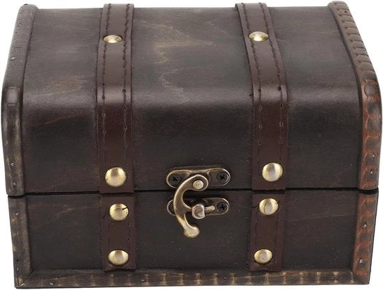 Cassa in legno vintage da 63 pollici - scatola da gioielli in stile retro realizzata a mano