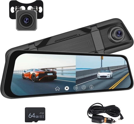 Dual Dashcam per Auto - Camera Auto doppia - Dual Dashcam per veicoli - Dual Dashcam per auto - Dual Dashcam - Nero