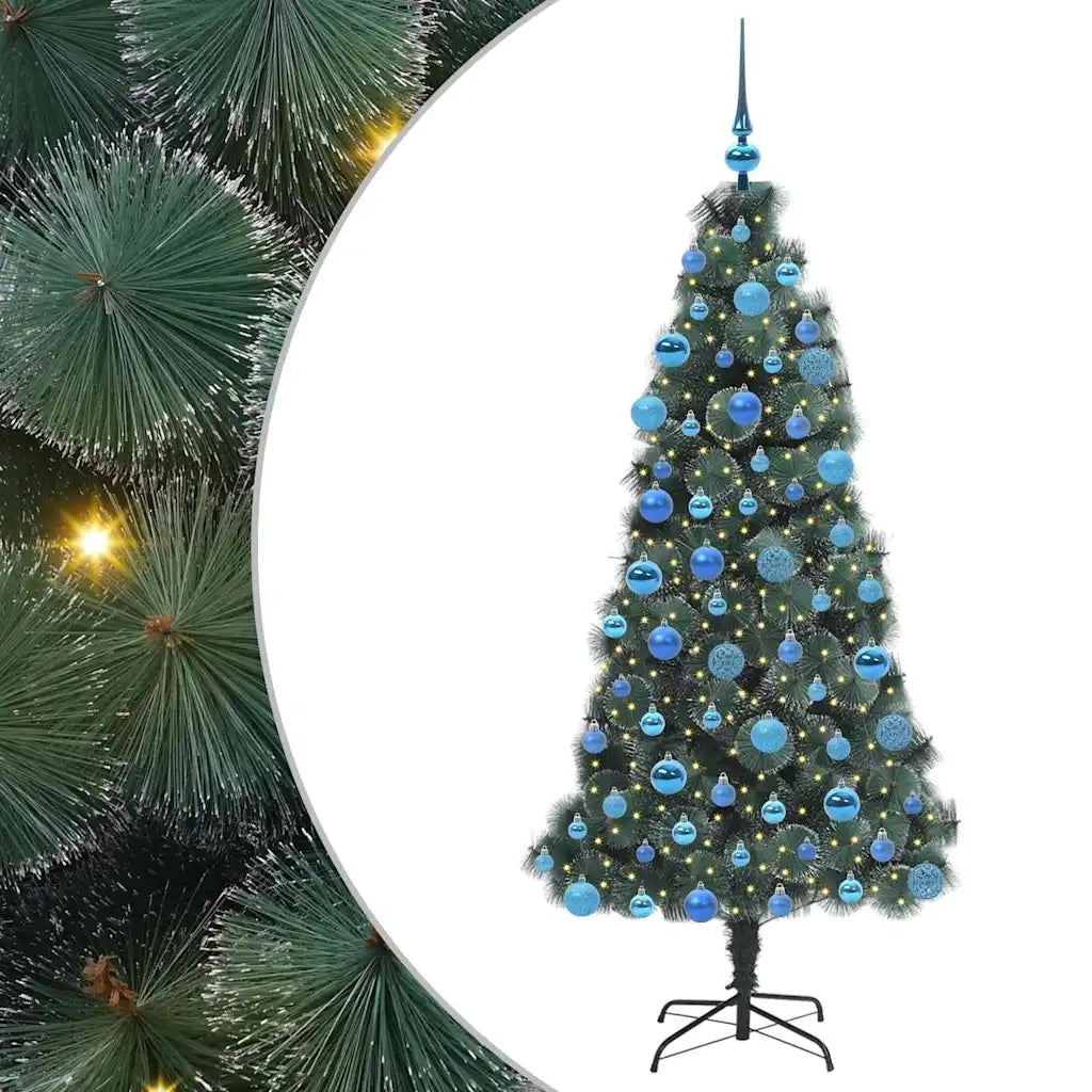 Albero di Natale artificiale preilluminato con set di palle PET 3396173