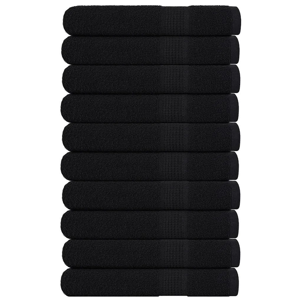 Asciugamani per Sauna 10pz Neri 80x200cm 360g/mÂ² 100% Cotone