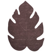 Tappeto a forma di foglia tuftato a mano 160 x 230 cm marrone scuro elemento decorativo