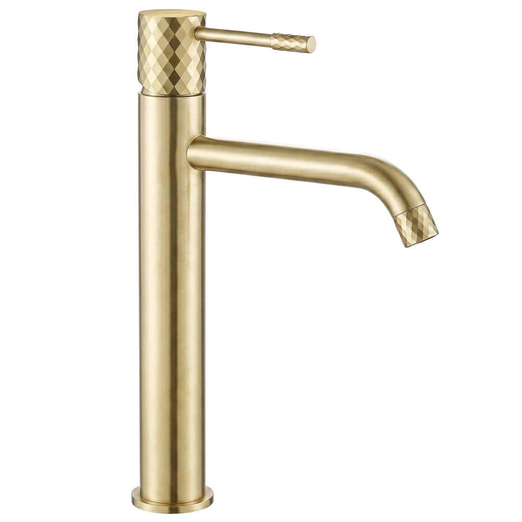 Rubinetto Da Lavabo Rea Lungo Diamond Brush Gold High
