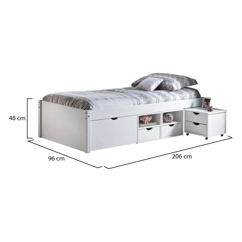 Letto Matrimoniale Cavallo, Letto Matrimoniale Contenitore, Bianco Quercia