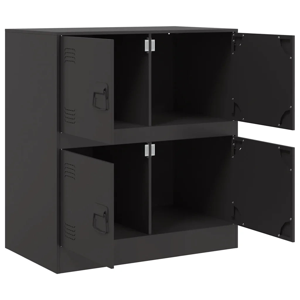 Credenza | Madia | Buffet da pranzo | Armadio da pranzo Nera 67x39x73 cm in Acciaio
