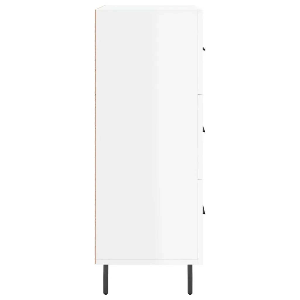 Credenza-Buffet-Armadio da cucina 69,5x34x90 cm in Legno Multistrato Bianco Lucido 121205