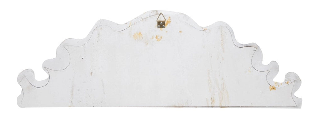 Biscottini SOPRAPORTA IN LEGNO FINITURA BIANCO ANTICATO L73XPR7XH26 cm Made in Italy