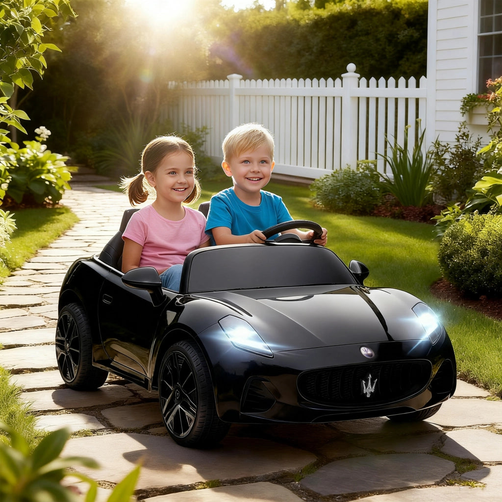 Auto Elettrica Maserati per Bambini 2 Posti ¨C Xylo ¨C 12V con Telecomando LED Musica Nero