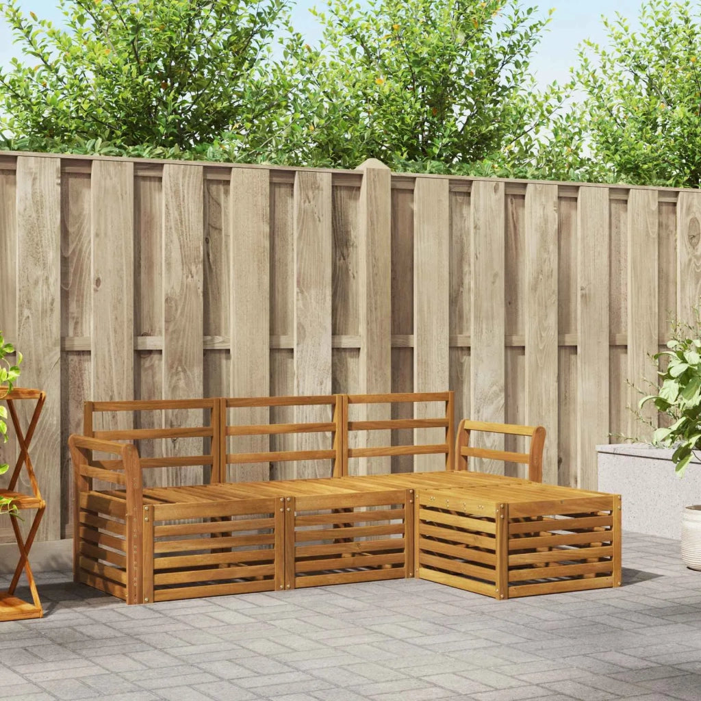 Set divani 4 pcs Naturale Legno di Acacia Massello 3374609