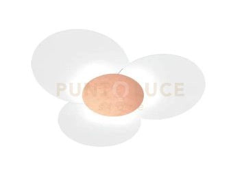 CLOVER APPLIQUE-PLAFONIERA D.45 CM 3 LUCI FOGLIA RAME 1114-45-FR