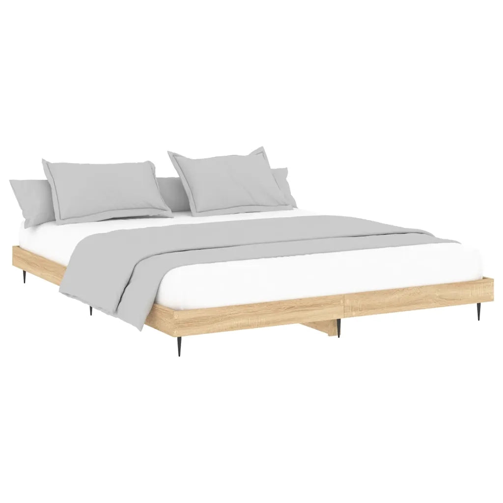 Giroletto senza Materasso Rovere Sonoma 200x200cm in Truciolato