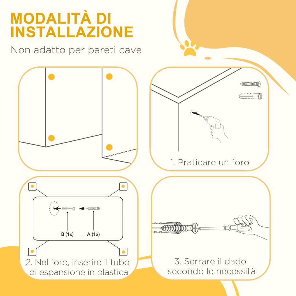 Easycomfort Cancellino per Cani Taglia Piccola e Media in Legno di Pino, Cancelletto Estensibile a 2 Pannelli, 60.5-102x73 cm