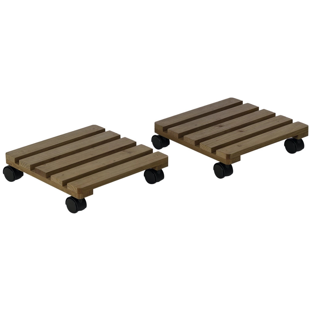 Supporto per piante con ruote in legno ¨C zephmum ¨C marrone scuro 50 kg