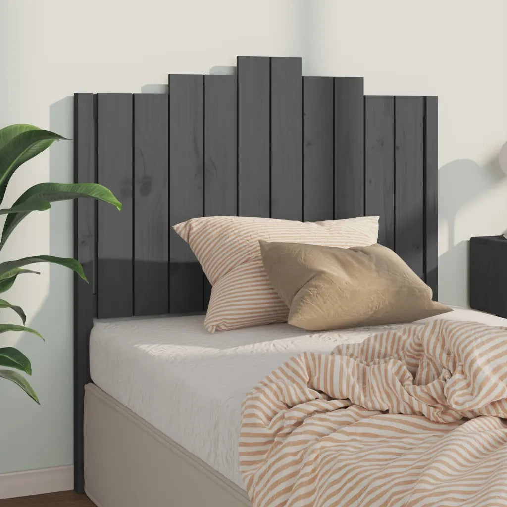 Testiera | Testata per Letto Grigia 106x4x110cm in Legno Massello di Pino