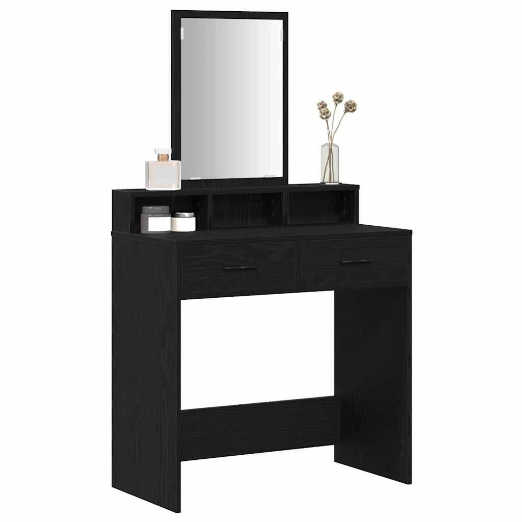 Tavolo da Trucco Rovere Nero 79 x 41 x 140 cm Legno multistrato 865137