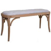 Sgabello imbottito in legno grigio 110x37x47h