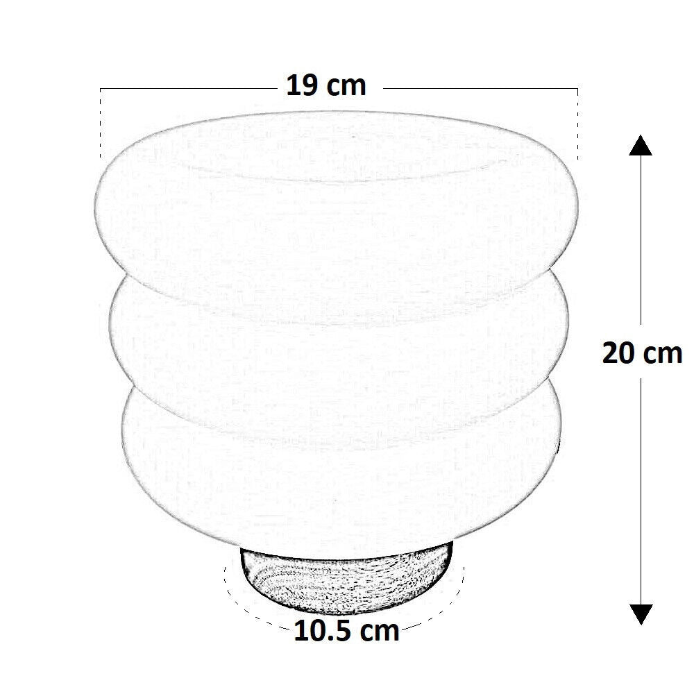 Lampada da tavolo bianca per comodino con base in legno paralume bianco moderno