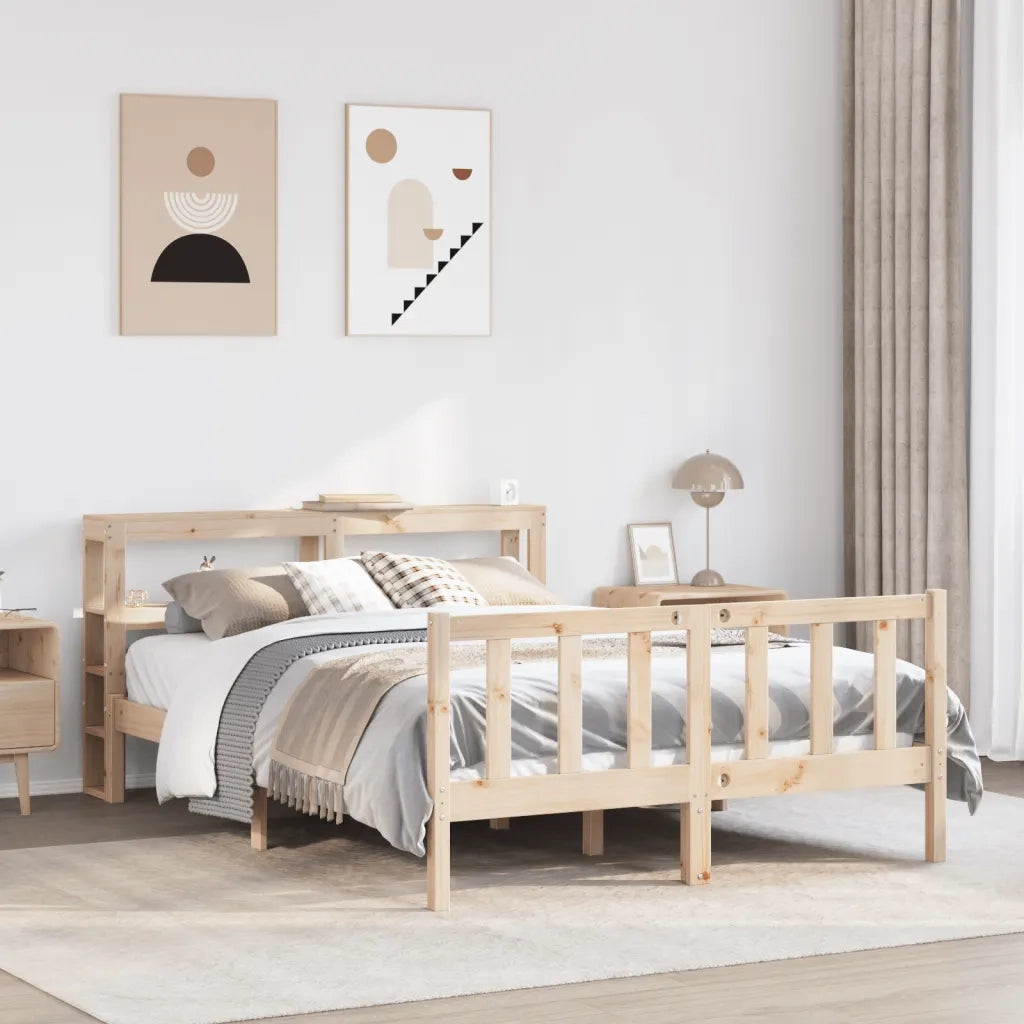 Letto senza Materasso 140x190 cm in Legno Massello di Pino
