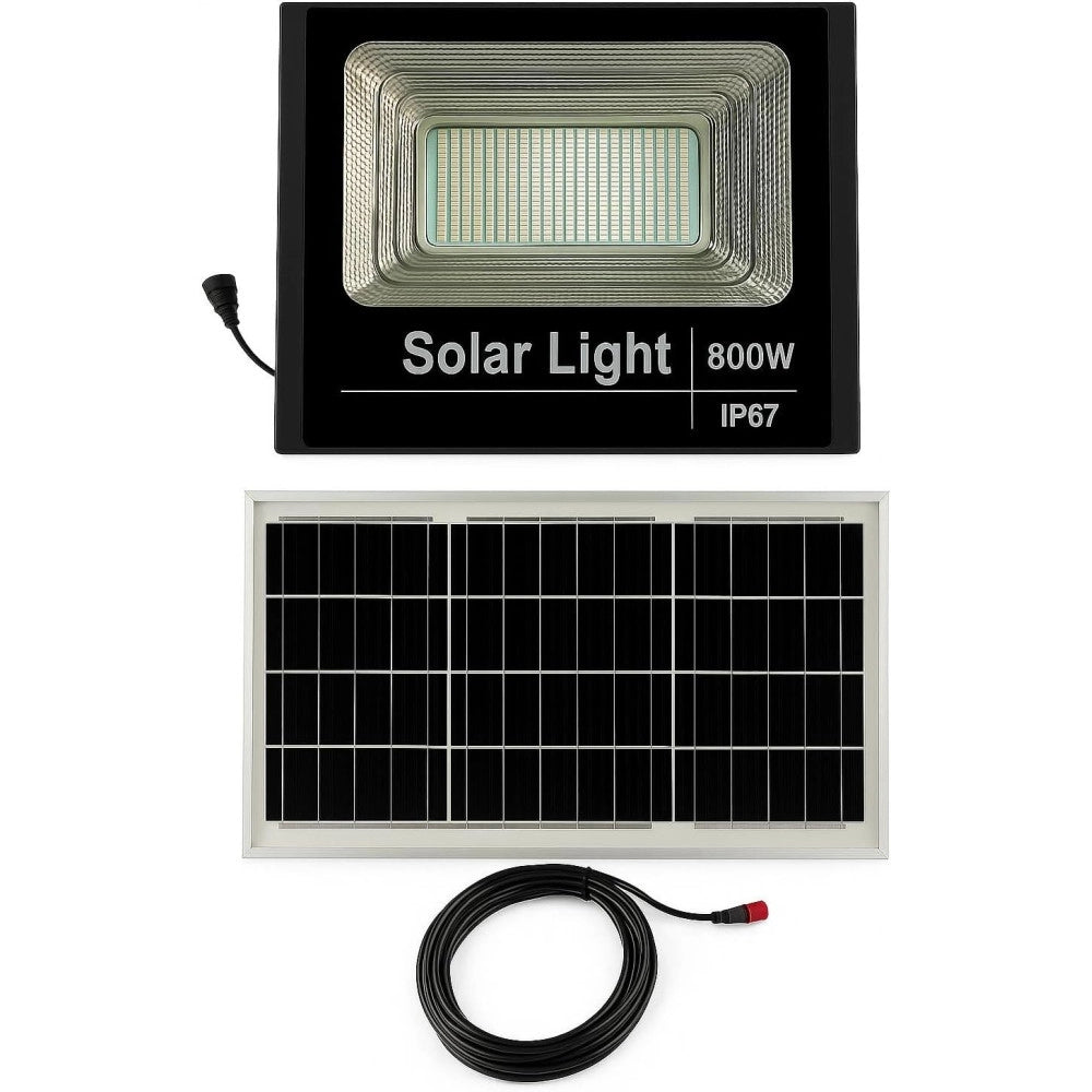 Trade Shop - Faretto Solare 800w Impermeabile Con Pannello Fotovoltaico E Telecomando -