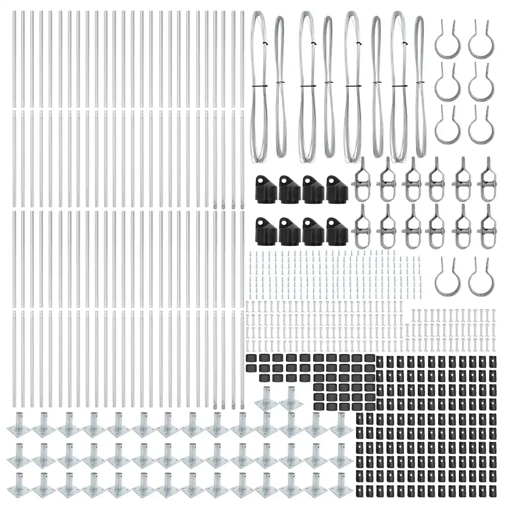 Palo della recinzione 52 pcs Grigio 3,2 x 3,2 x 150 cm 3350266