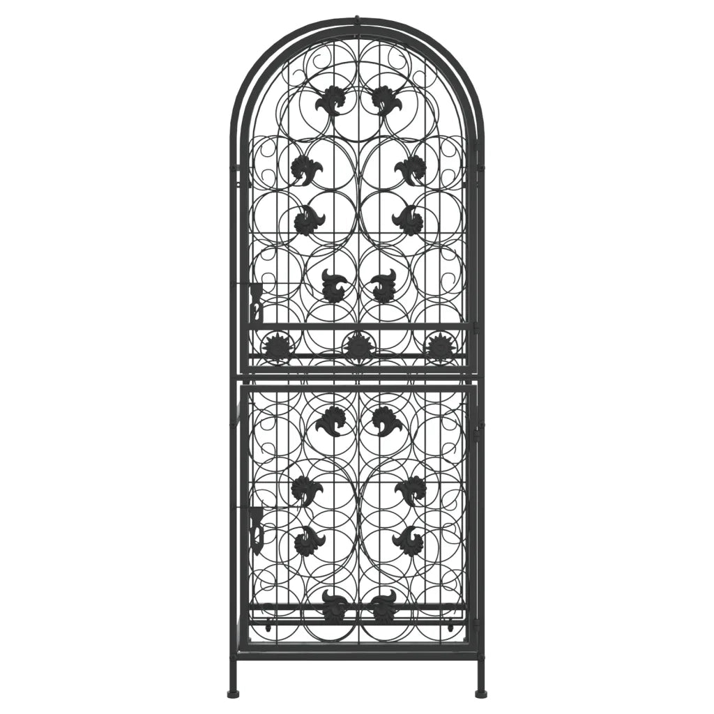 Portavini da 41 Bottiglie Nero 45x36x120cm in Ferro Battuto 358370