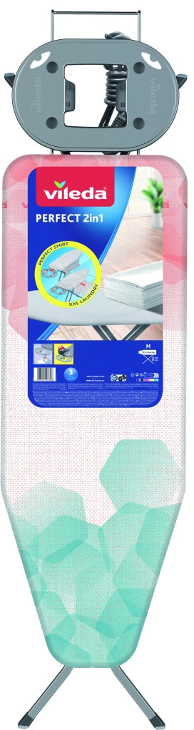 Vileda ASSE DA STIRO PERFECT 2 IN 1 IN ACCIAIO piano cm. 122x44
