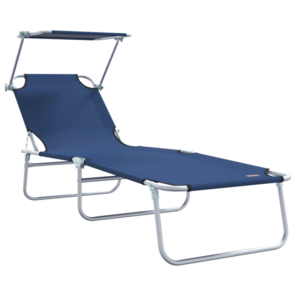 Lettini Prendisole 2 pcs con Tettuccio Blu Tessuto Oxford 600D