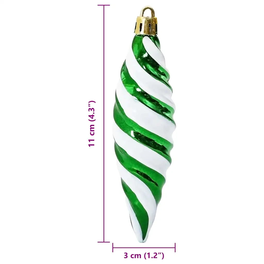 Palla a spirale di Natale 40 pz Verde Plastica CFW3013918