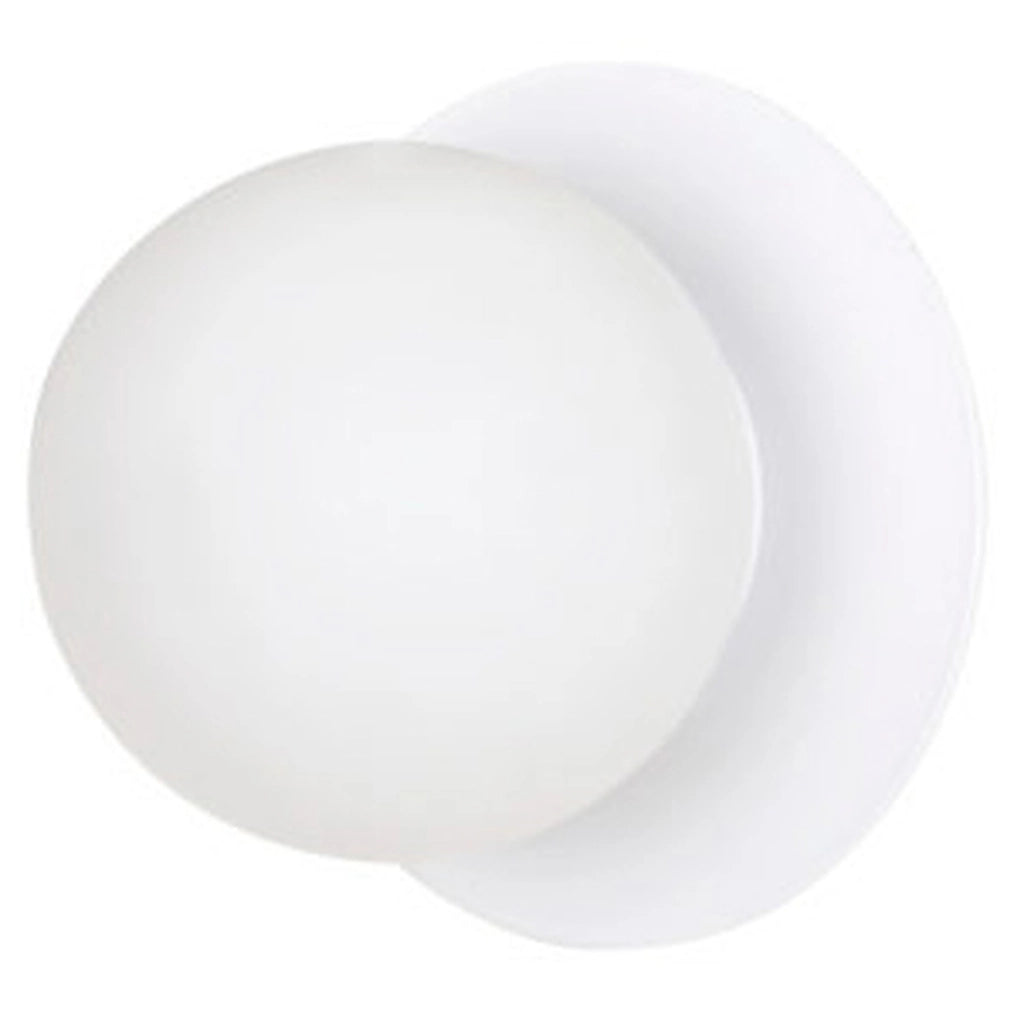 Lampada da parete Minerva in acciaio e vetro bianco