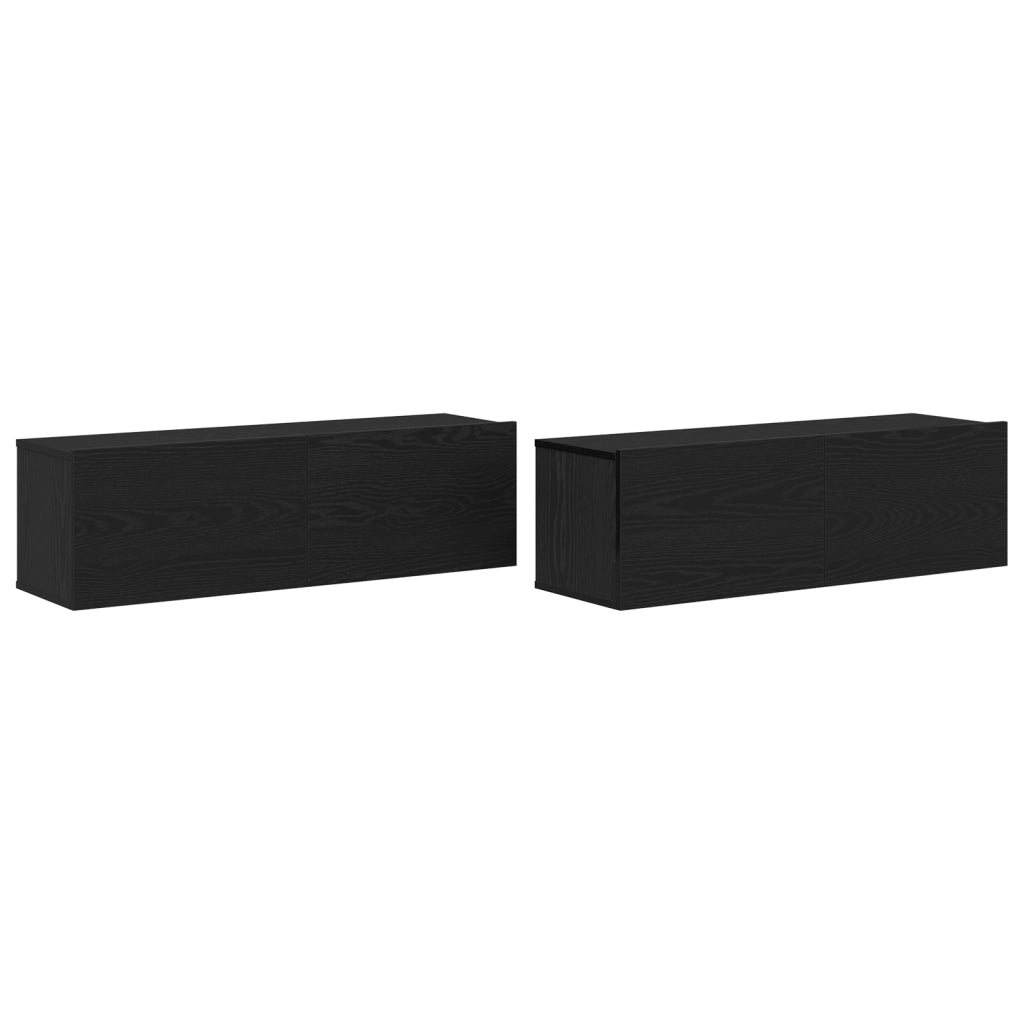 Armadi TV 2 pz Nero Rovere 100x30x30 cm in legno ingegnerizzato