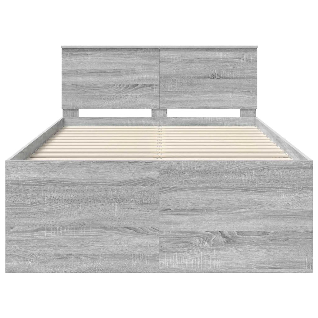 Struttura del letto con testiera Grigio Sonoma 120 x 200 cm