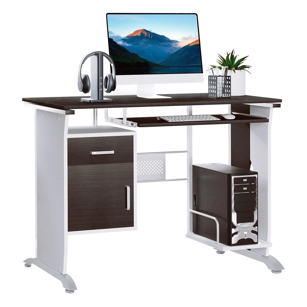 Scrivania da Ufficio in Legno con Cassetto ¨C Zephmum ¨C Color Noce 90x50x75 cm