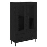 Credenza | Madia | Buffet da pranzo | Armadio da pranzo Rovere Nero 69,5 x 31 x 115 cm Legno multistrato