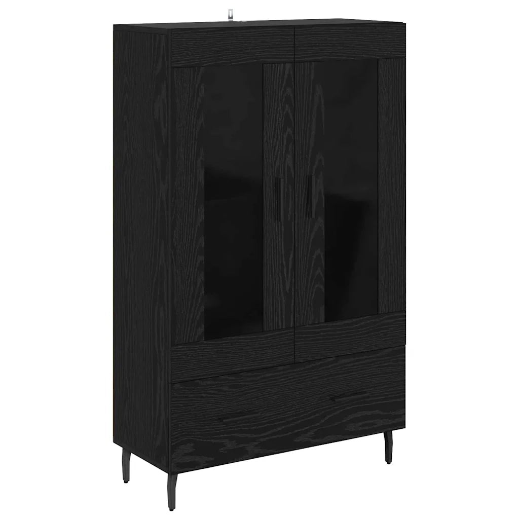 Credenza | Madia | Buffet da pranzo | Armadio da pranzo Rovere Nero 69,5 x 31 x 115 cm Legno multistrato