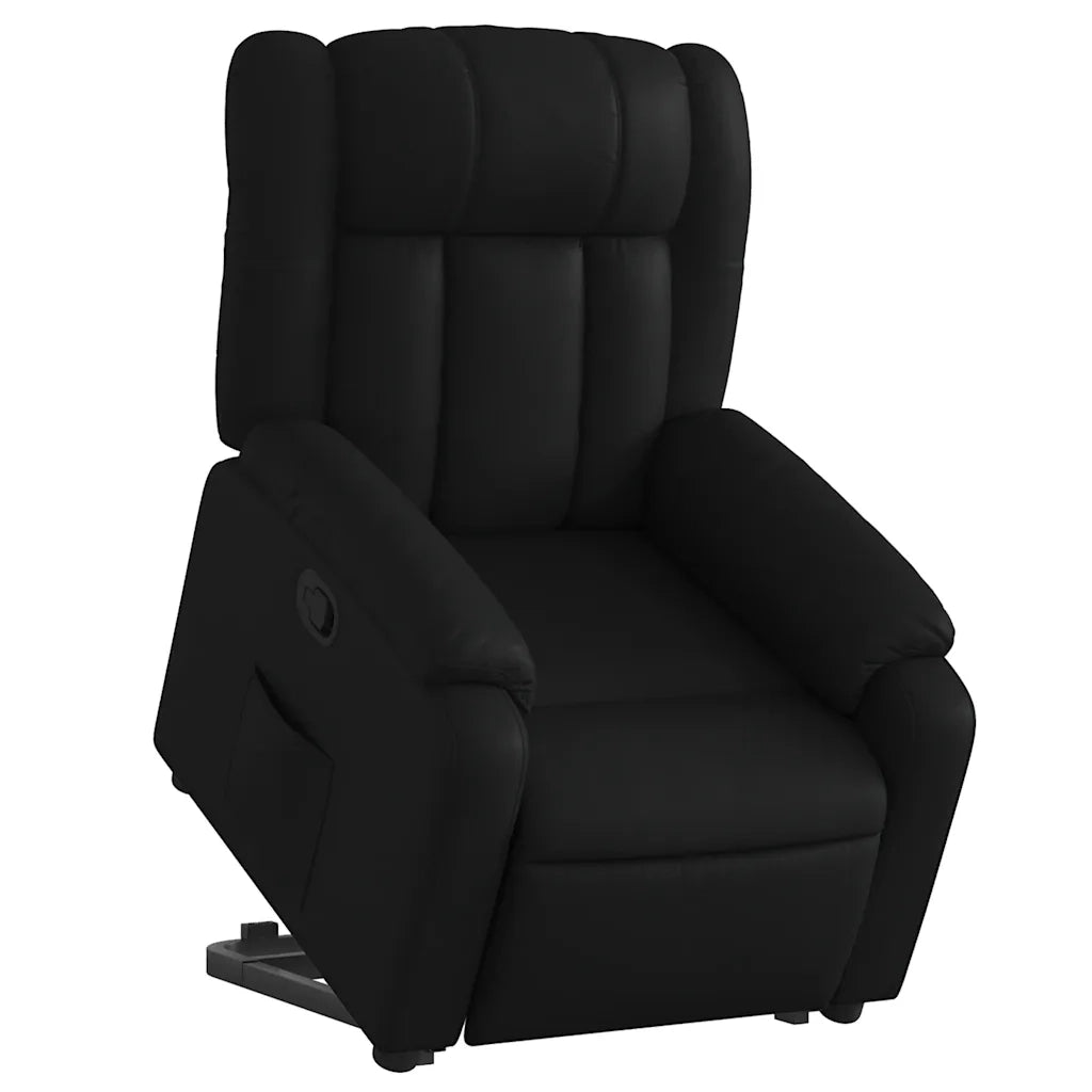 Poltrona Alzapersona Reclinabile Nera in Similpelle 3205264