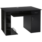 Scrivania Computer con Ripiano e Cassetto - Zephmum - MDF Nero 120x60x74 cm